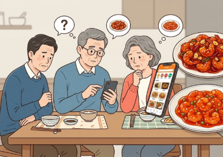 배달앱 옆에 나란히 놓인 깐쇼새우와 칠리새우