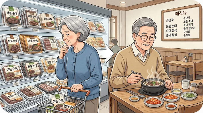마트 포장 순대와 식당 순댓국으로 넓어진 병천순대의 현재 쓰임