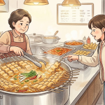 오뎅 이름 뜻 분식집 냄비의 어묵꼬치를 가리켜 주문하는 장면