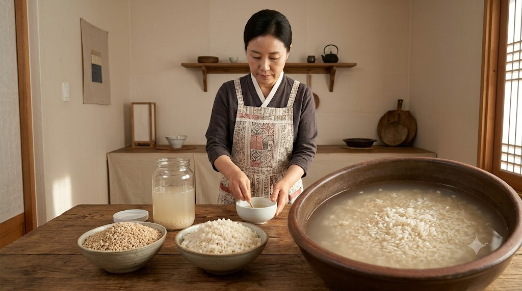 식혜 이름 뜻 엿기름과 밥으로 식혜의 단맛을 만드는 조리 재료