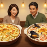 그라탱 이름 뜻 서로 다른 재료로 만든 감자 그라탱과 해산물 그라탱