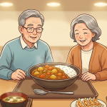 카레 이름 뜻 푸드코트 식탁에 놓인 걸쭉한 일본식 카레라이스