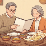 난 이름 뜻 인도 음식점 식탁에 커리와 여러 종류의 난이 함께 놓인 모습