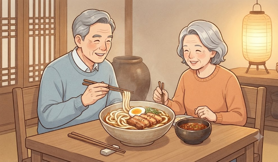 츠케멘 이름 뜻 굵은 면 접시와 진한 국물 그릇이 따로 놓인 츠케멘 상차림