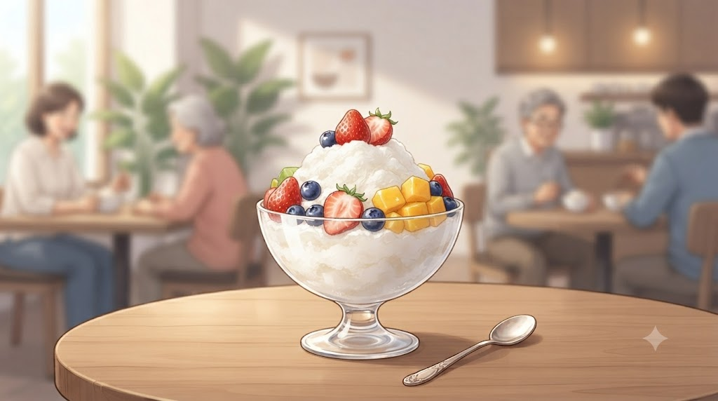 빙수 이름 뜻 현대 디저트 카페에서 판매하는 빙수 한 그릇