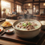 꼬리곰탕 이름 뜻 식당 상에 놓인 꼬리곰탕과 반찬