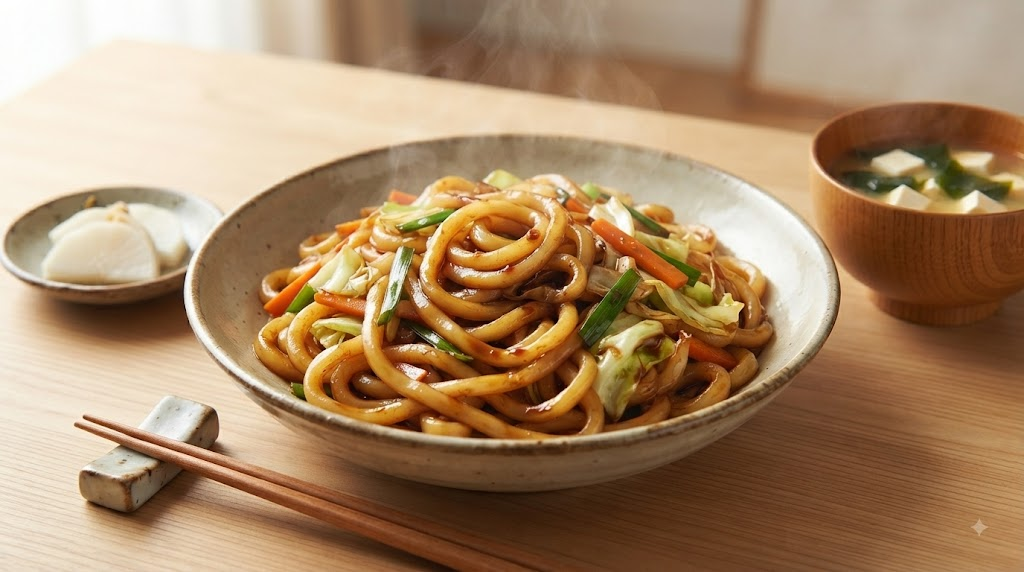 볶음우동 이름 뜻 야키우동과 볶음우동처럼 굵은 우동면을 볶아 만든 요리