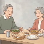 차파티 이름 뜻 인도 음식점 식탁에 놓인 차파티와 카레 메뉴 장면