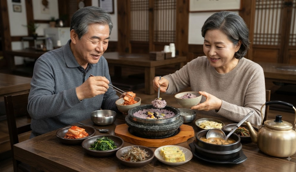 이천쌀밥 이름 뜻을 보여주는 지역 한정식 밥상