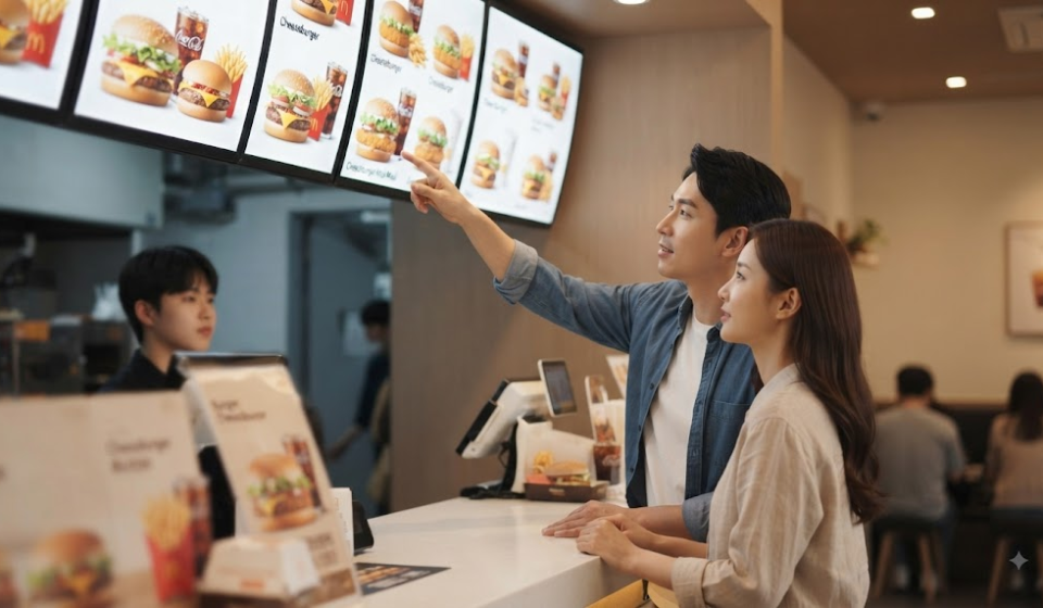 치즈버거 이름 뜻과 메뉴판에서 다양한 버거를 고르는 장면