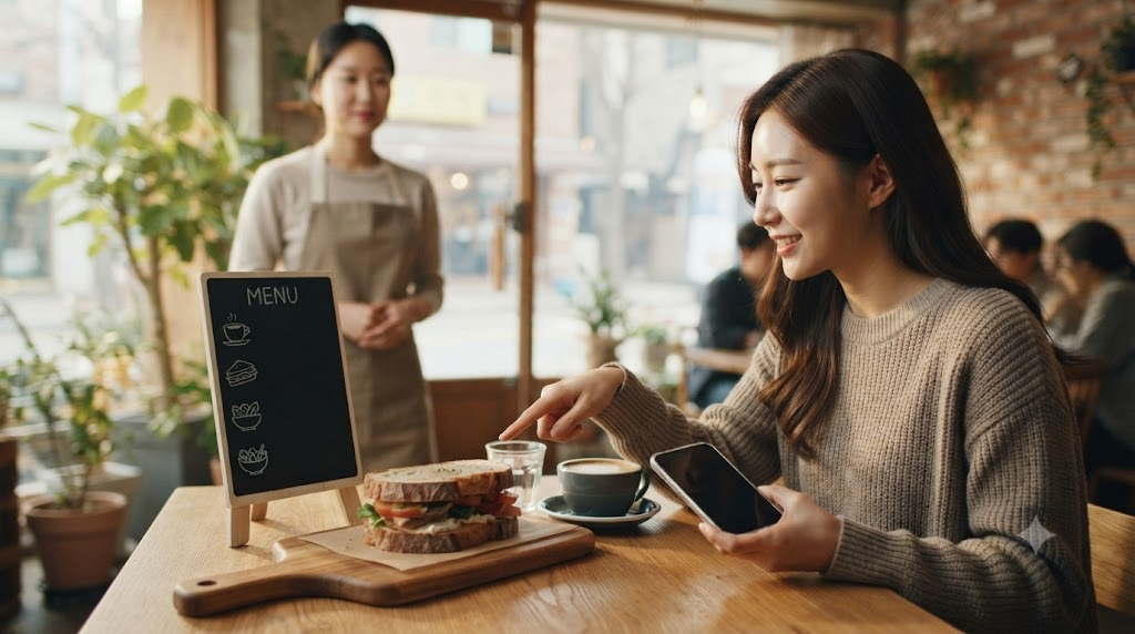 샌드위치 이름 뜻 카페 메뉴 앞에서 선택하는 샌드위치 장면